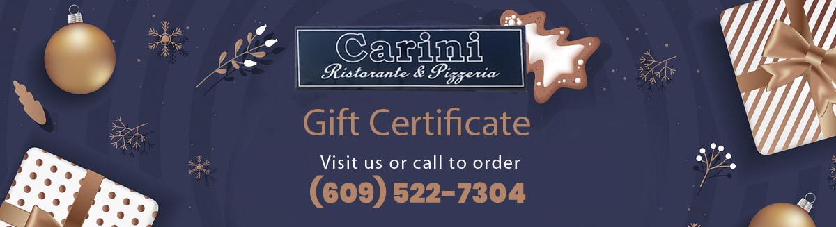 Carini Restaurant Pizzeria NJ prime Rib every Monday and Thursday